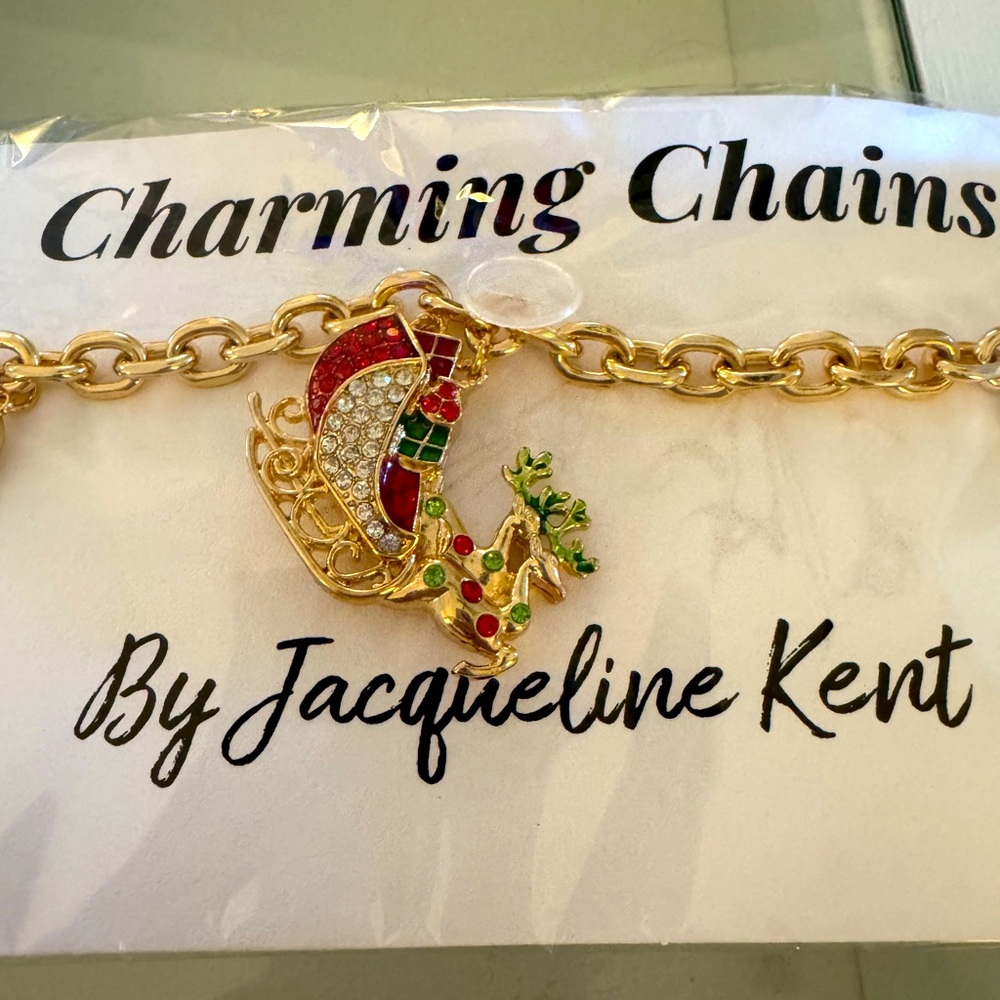 Gold and Red Sleigh Charming Chains by Jacqueline Kent